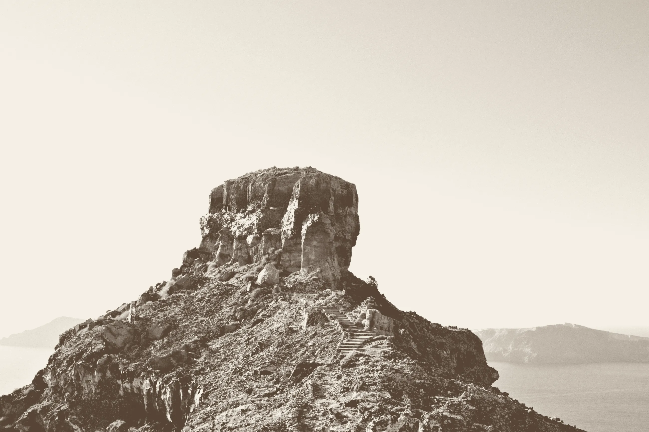 Skaros Rock above the caldera at Imerovigli, Santorini
